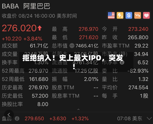 拒绝纳入！史上最大IPO，突发！-第3张图片