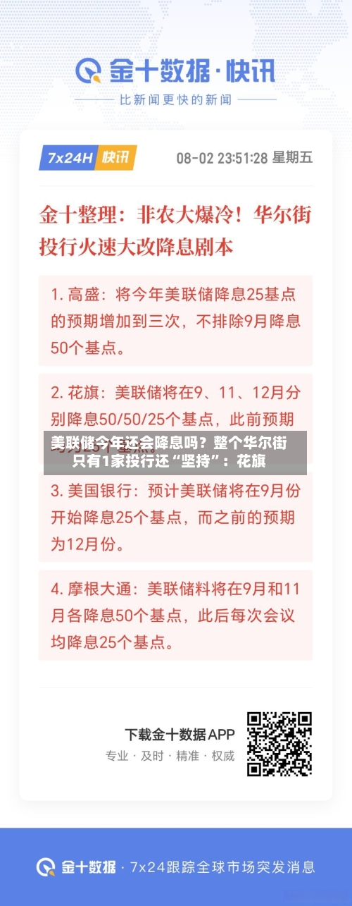 美联储今年还会降息吗？整个华尔街只有1家投行还“坚持”：花旗-第2张图片