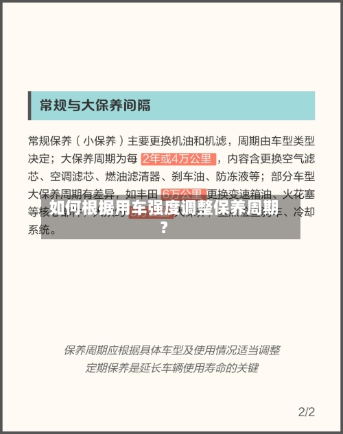如何根据用车强度调整保养周期？-第3张图片