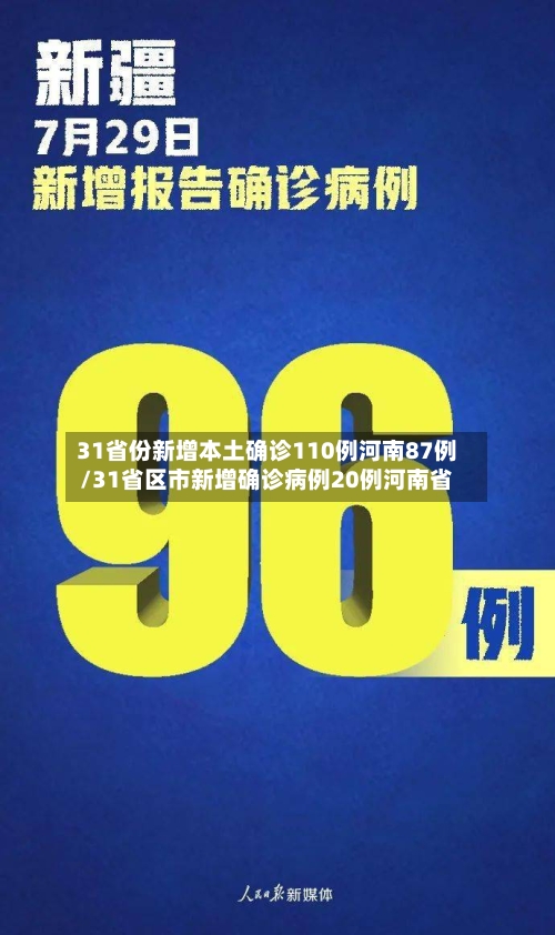 31省份新增本土确诊110例河南87例/31省区市新增确诊病例20例河南省